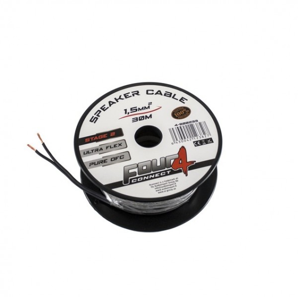 FOUR Connect 4-800233 STAGE2 OFC Speaker Cable 2x1.5mm2 Minispool 30m