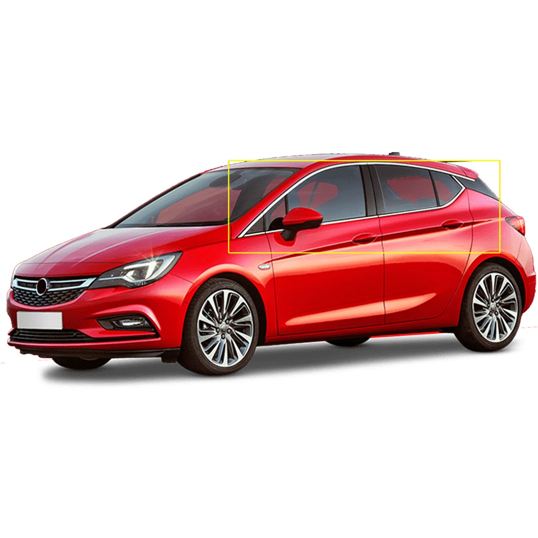 OPEL ASTRA K 5D 2015+ ΤΡΙΜ ΜΑΡΚΕ ΠΑΡΑΘΥΡΩΝ ΑΥΤΟΚΟΛΛΗΤΑ ΧΡΩΜΙΟ ΜΕΤΑΛΛΙΚΑ 14 TEM. - Image 2