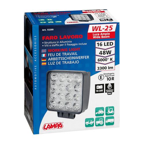 ΠΡΟΒΟΛΕΑΣ ΕΡΓΑΣΙΑΣ WL-25 16LED 48W 3300lm 10-30V (108x128x58mm) ΦΩΣ ΔΙΑΘΛΑΣΗΣ -1ΤΕΜ. - Image 2