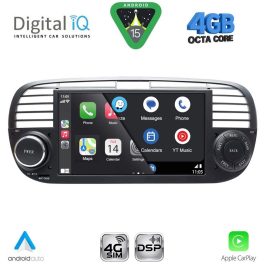 DIGITAL IQ BLG 465BL_CPA (7" DECK) MULTIMEDIA SYSTEM for FIAT 500 mod. 2007-2015 (BLACK)