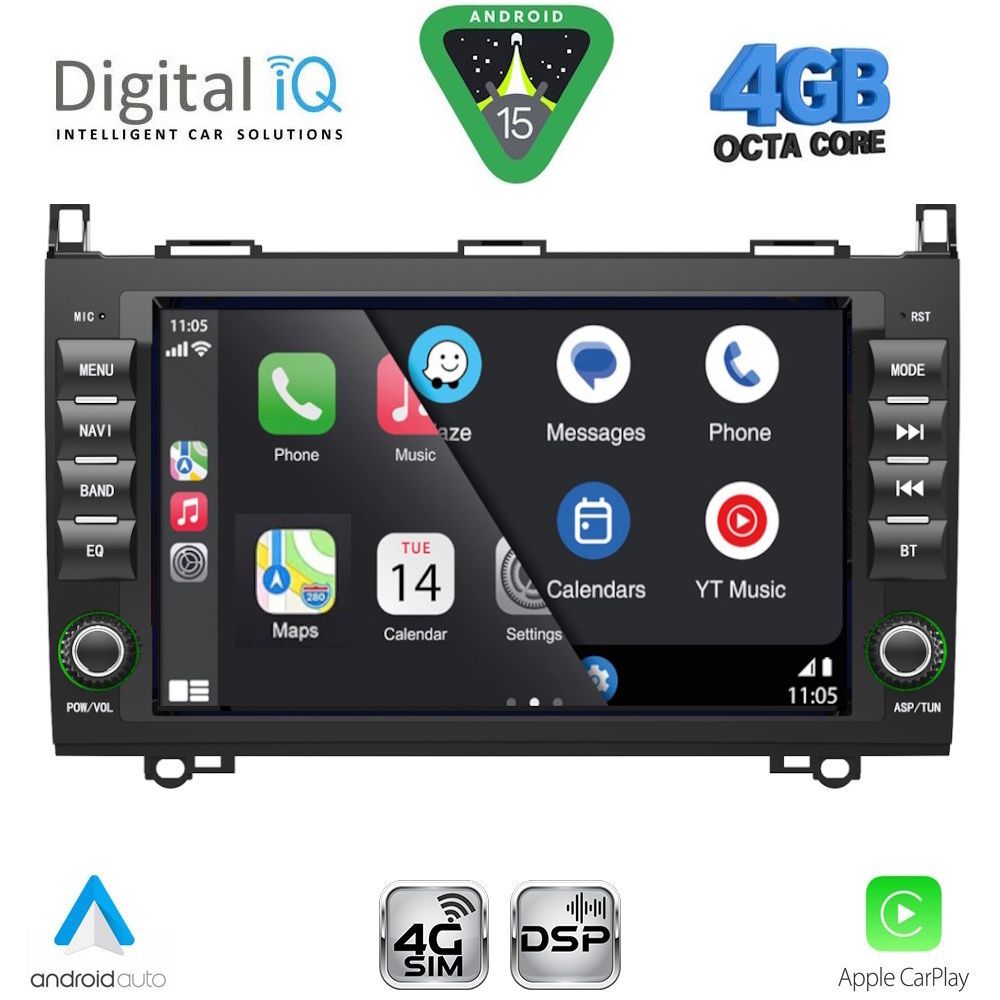 DIGITAL IQ BLG 468_CPA (8" DECK) MULTIMEDIA OEM for MERCEDES A – B – SPRINTER – VITO – VIANO mod. 2004-2020