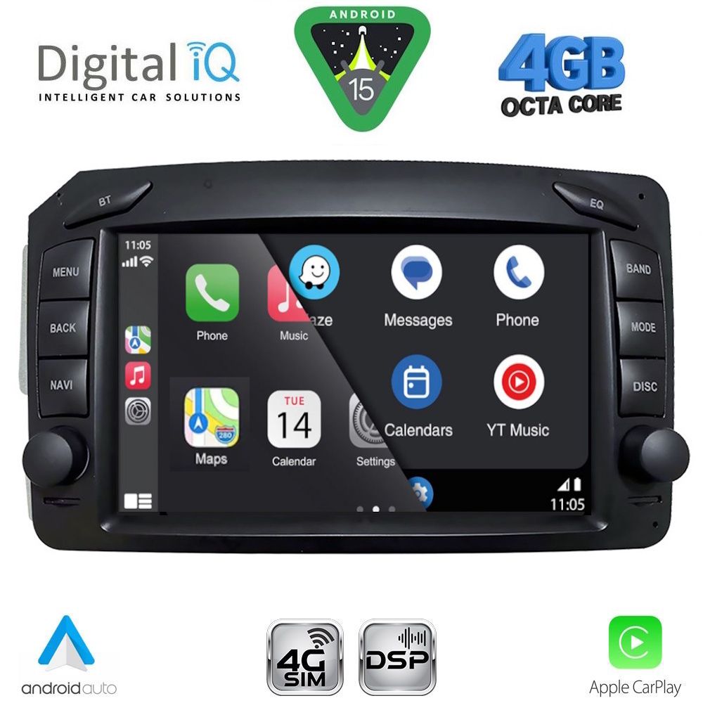 DIGITAL IQ BLG 471_CPA (7" DECK) MULTIMEDIA SYSTEM for MERCEDES C (W203) - CLK (W209) mod. 1999-2004