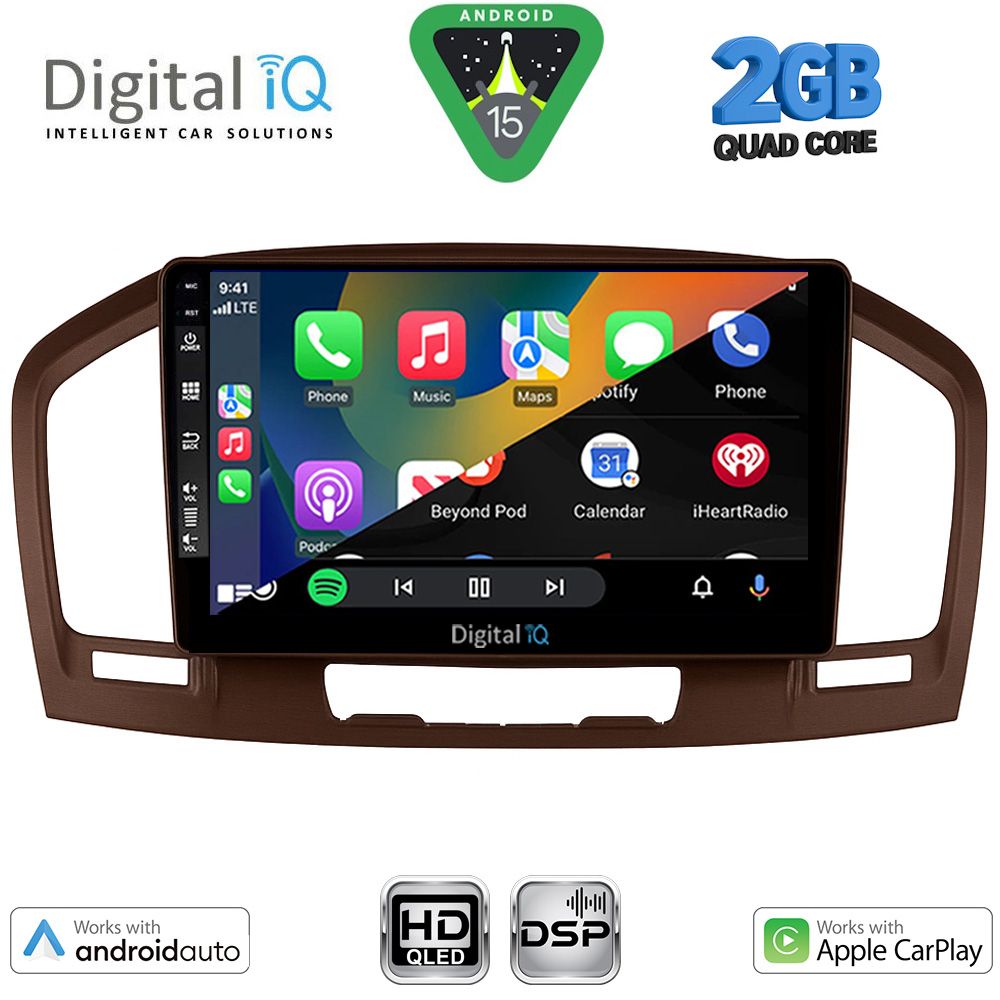 DIGITAL IQ BXC 3491BR_CPAA (9inc) MULTIMEDIA TABLET for OPEL INSIGNIA mod.2008-2013 (BROWN)