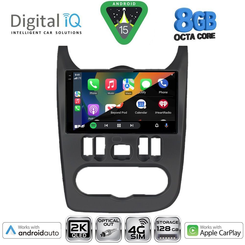 DIGITAL IQ BXK 20101BL_CPAA (9inc) MULTIMEDIA TABLET for DACIA DUSTER – LOGAN – SANDERO mod. 2006-2012 (BLACK)