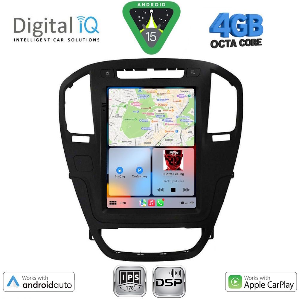 DIGITAL IQ BXF 6914BL_CPAA TESLA STYLE for OPEL INSIGNIA mod. 2008-2013 (Black colour)