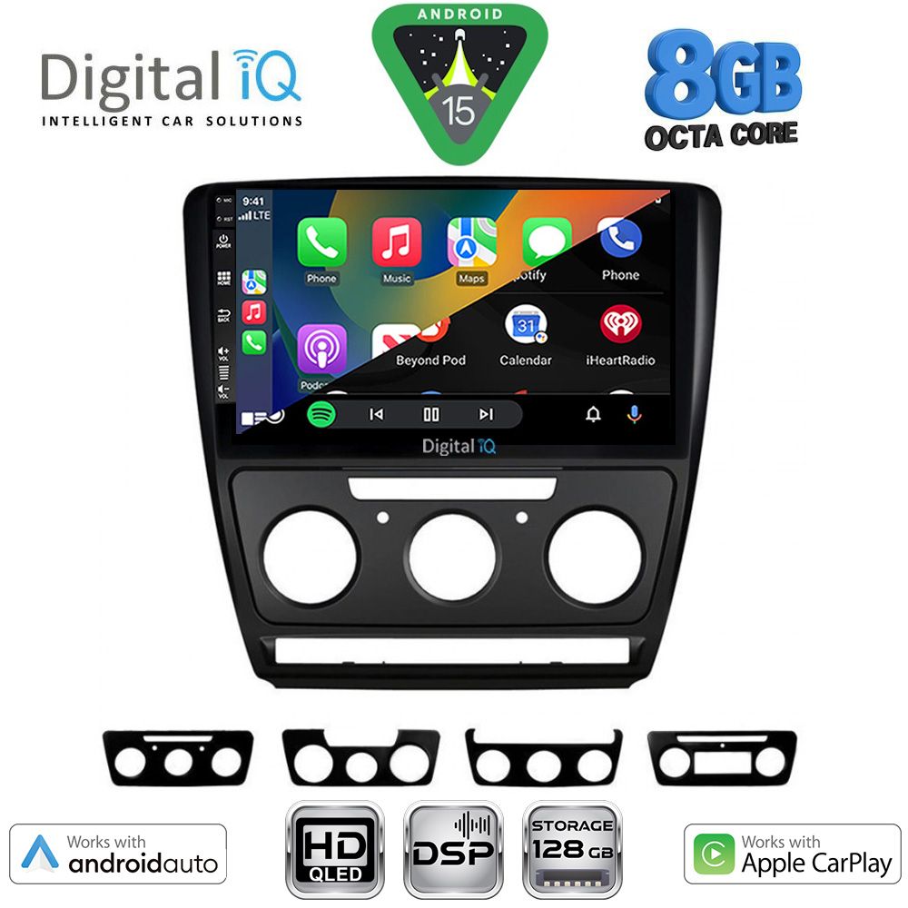 DIGITAL IQ BXF 7595BL_CPAA (10inc) MULTIMEDIA TABLET for SKODA OCTAVIA 5 mod. 2005-2012 (BLACK)