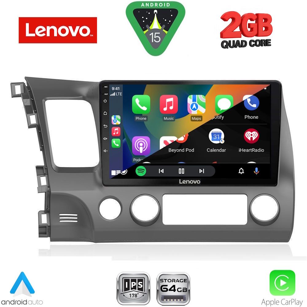 LENOVO LVD 2188_CPA (10inc) MULTIMEDIA TABLET for HONDA CIVIC 4D mod. 2006-2012