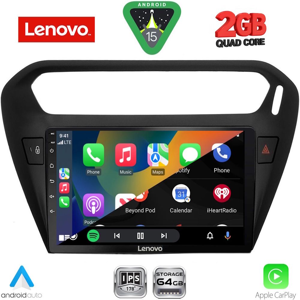 LENOVO LVD 2511BL_CPA (9inc) MULTIMEDIA TABLET for CITROEN ELYSEE – PEUGEOT 301 mod. 2013-2026 (BLACK)