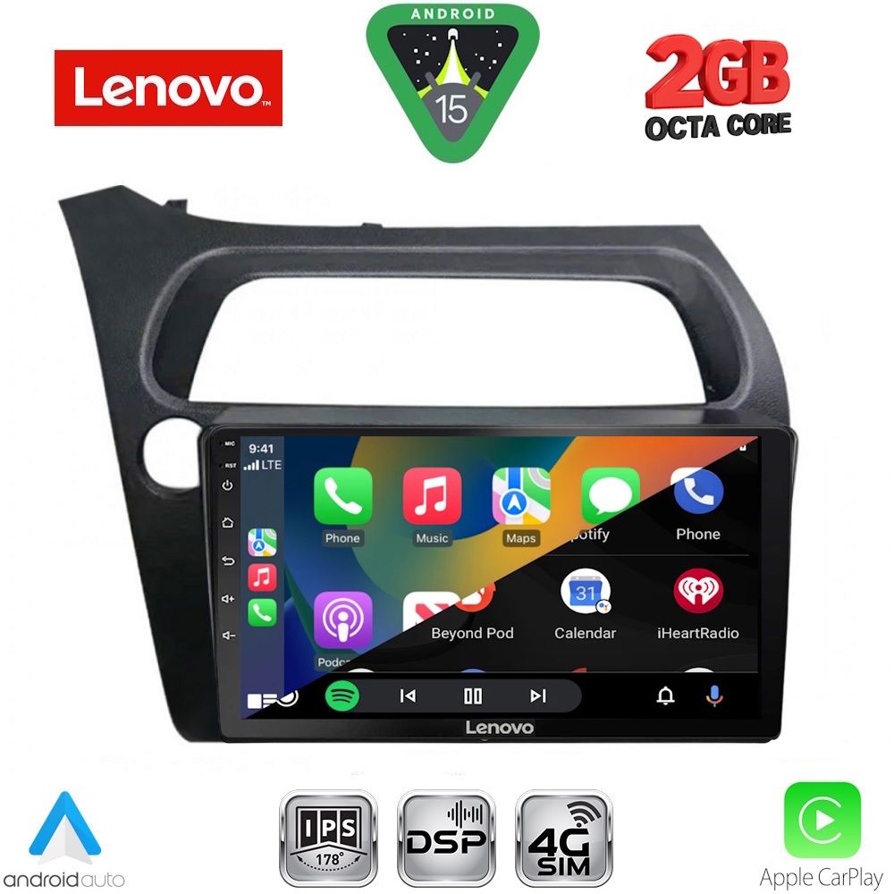 LENOVO LVF 5189_CPA (9inc) MULTIMEDIA TABLET for HONDA CIVIC 3D-5D mod. 2006-2012
