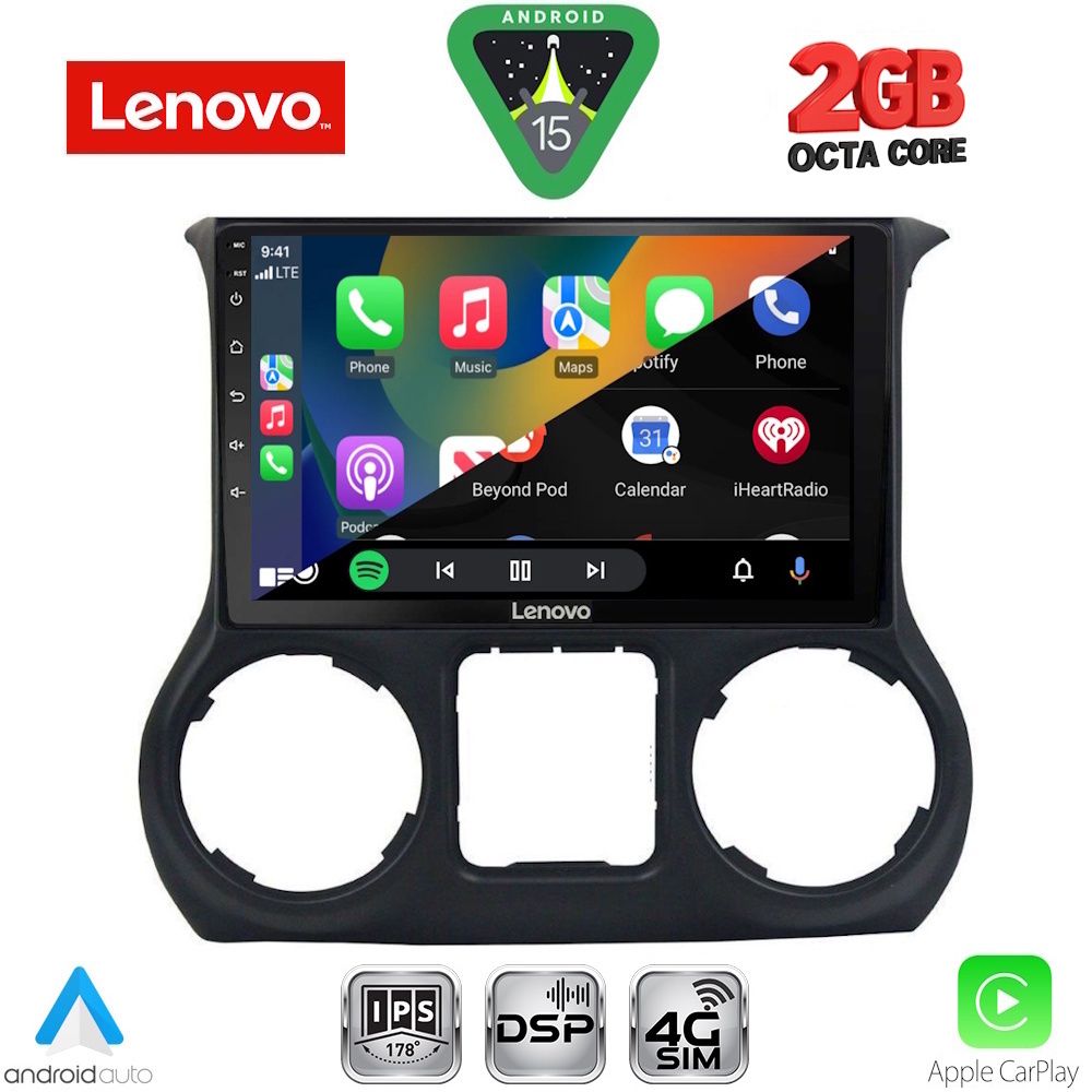 LENOVO LVF 5295_CPA (10inc) MULTIMEDIA TABLET for JEEP WRANGLER mod. 2011-2014