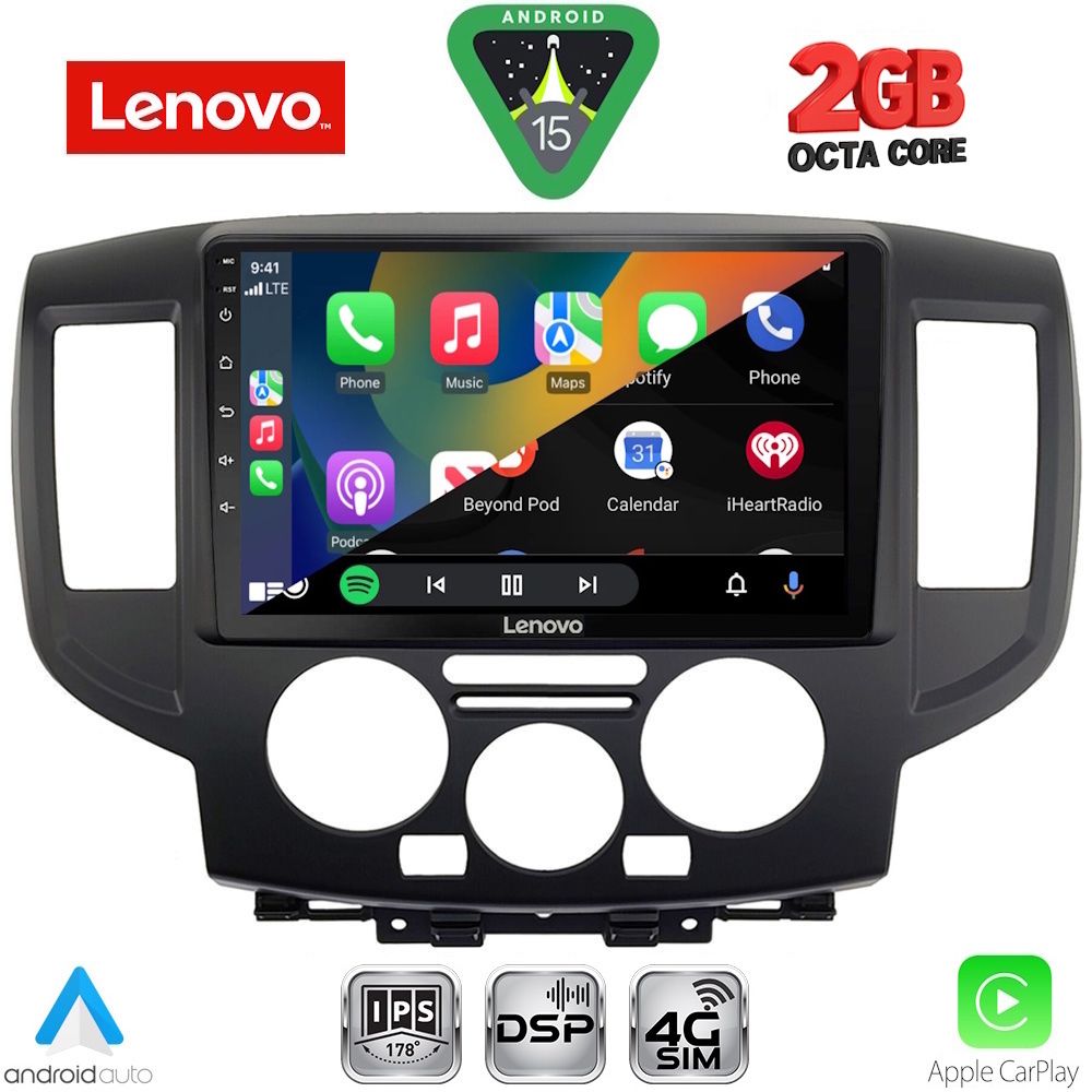 LENOVO LVF 5458BL_CPA (9inc) MULTIMEDIA TABLET for NISSAN NV 200 mod. 2009-2020 (BLACK)