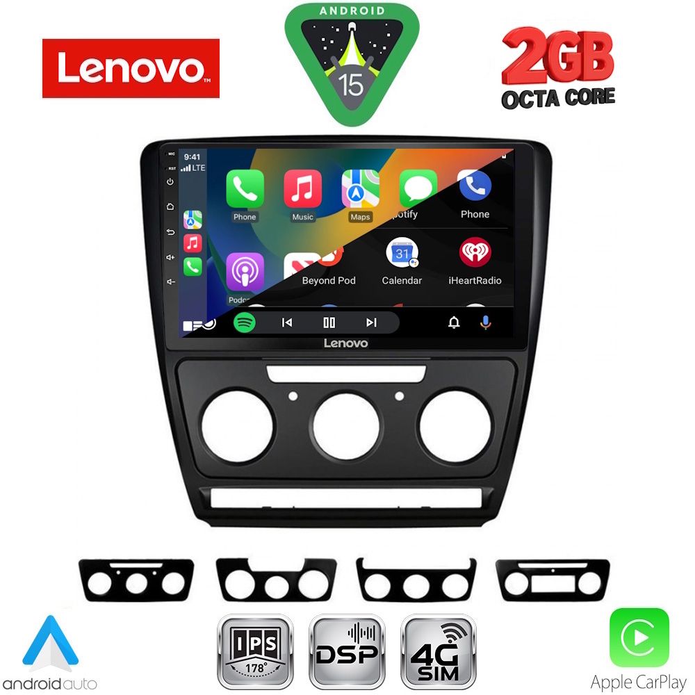 LENOVO LVF 5595BL_CPA (10inc) MULTIMEDIA TABLET for SKODA OCTAVIA 5 mod. 2005-2012 (BLACK)
