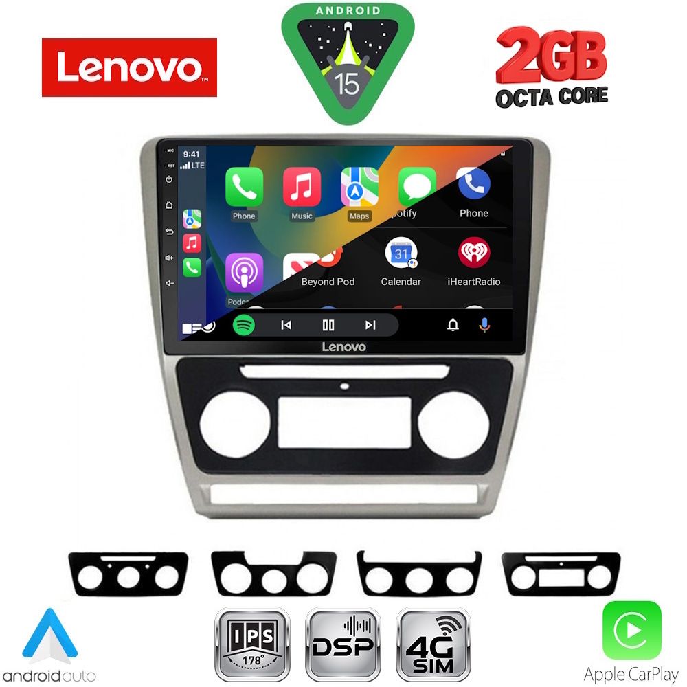 LENOVO LVF 5595SL_CPA (10inc) MULTIMEDIA TABLET for SKODA OCTAVIA 5 mod. 2005-2012 (SILVER)