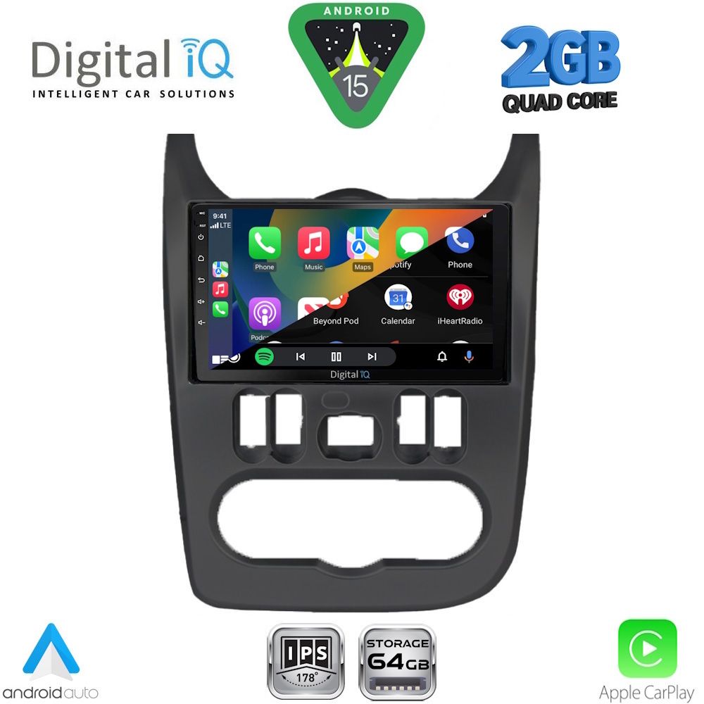 DIGITAL IQ RSD 1101BL_CPA (9inc) MULTIMEDIA TABLET for DACIA DUSTER – LOGAN – SANDERO mod. 2006-2012 (BLACK)