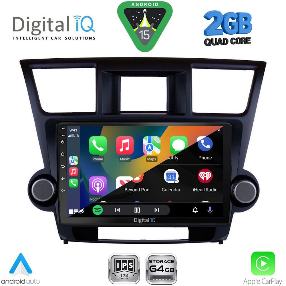 DIGITAL IQ RSD 1719_CPA (10inc) MULTIMEDIA TABLET for TOYOTA HIGHLANDER mod. 2008-2015