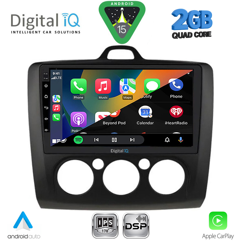 DIGITAL IQ RSF 4156BL_CPA A/C (9inc) MULTIMEDIA TABLET for FORD FOCUS mod. 2005-2012 (BLACK)