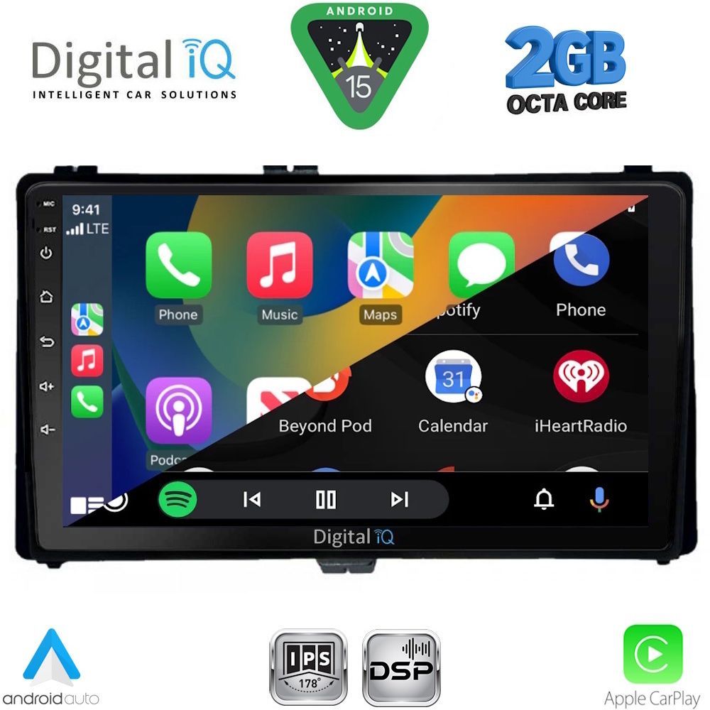 DIGITAL IQ RSF 4703_CPA (9inc) MULTIMEDIA TABLET for TOYOTA AURIS mod. 2015-2021 – AYGO X mod. 2022-2026 – COROLLA mod. 2017-2019