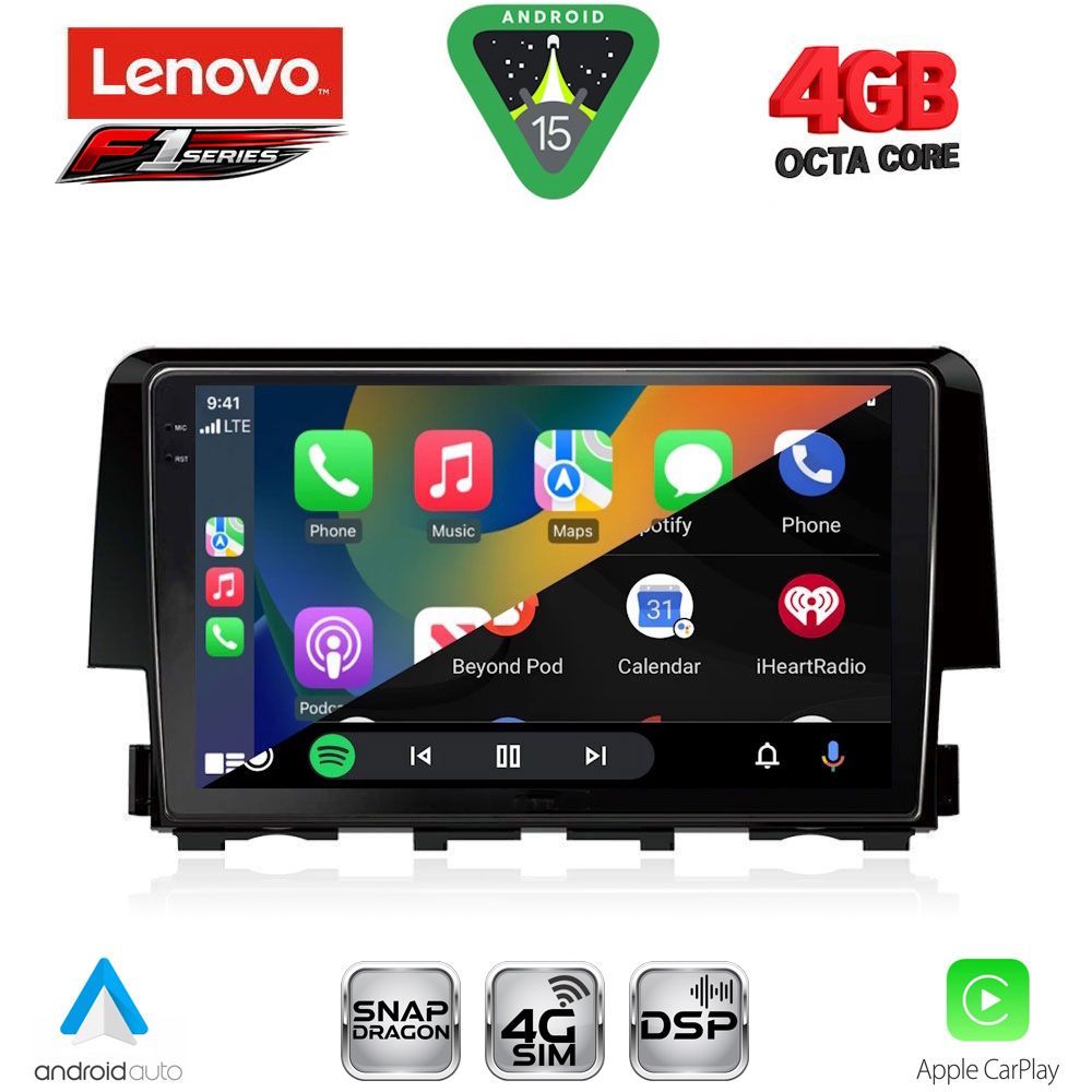 LENOVO SSQ 9191_CPA (9inc) MULTIMEDIA TABLET for HONDA CIVIC mod. 2016-2021