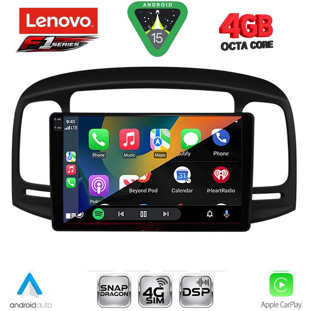 LENOVO SSQ 9249BL_CPA (9inc) MULTIMEDIA TABLET for HYUNDAI ACCENT mod. 2005-2012 (BLACK)