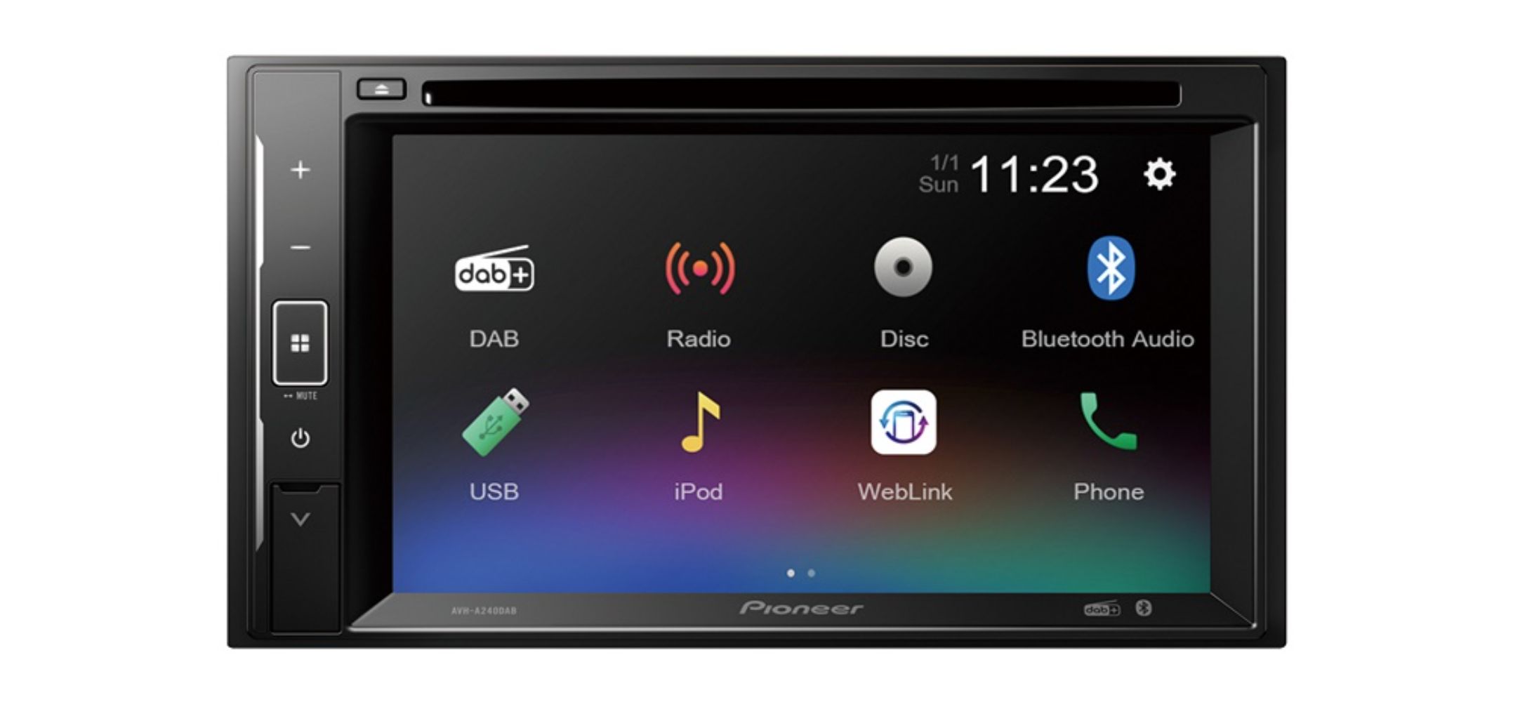 pioneer AVH-A240DAB Multimedia 2-DIN 6,2" screen/DVD/BT/DAB+/Weblink