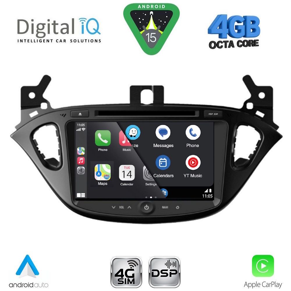 DIGITAL IQ BLG 421_CPA (8” DECK) MULTIMEDIA SYSTEM for OPEL ADAM - CORSA E mod. 2014-2022