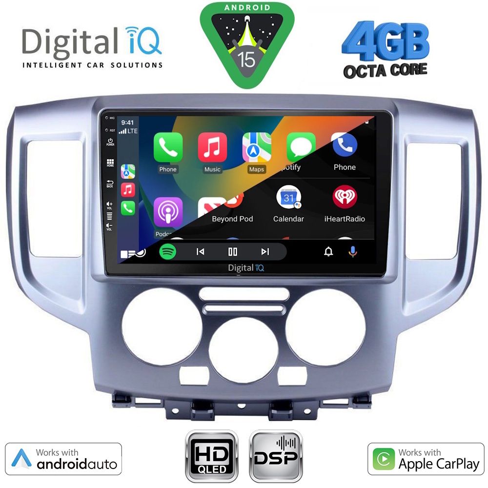 DIGITAL IQ BXF 16458SL_CPAA (9inc) MULTIMEDIA TABLET for NISSAN NV 200 mod. 2009-2020 (SILVER)
