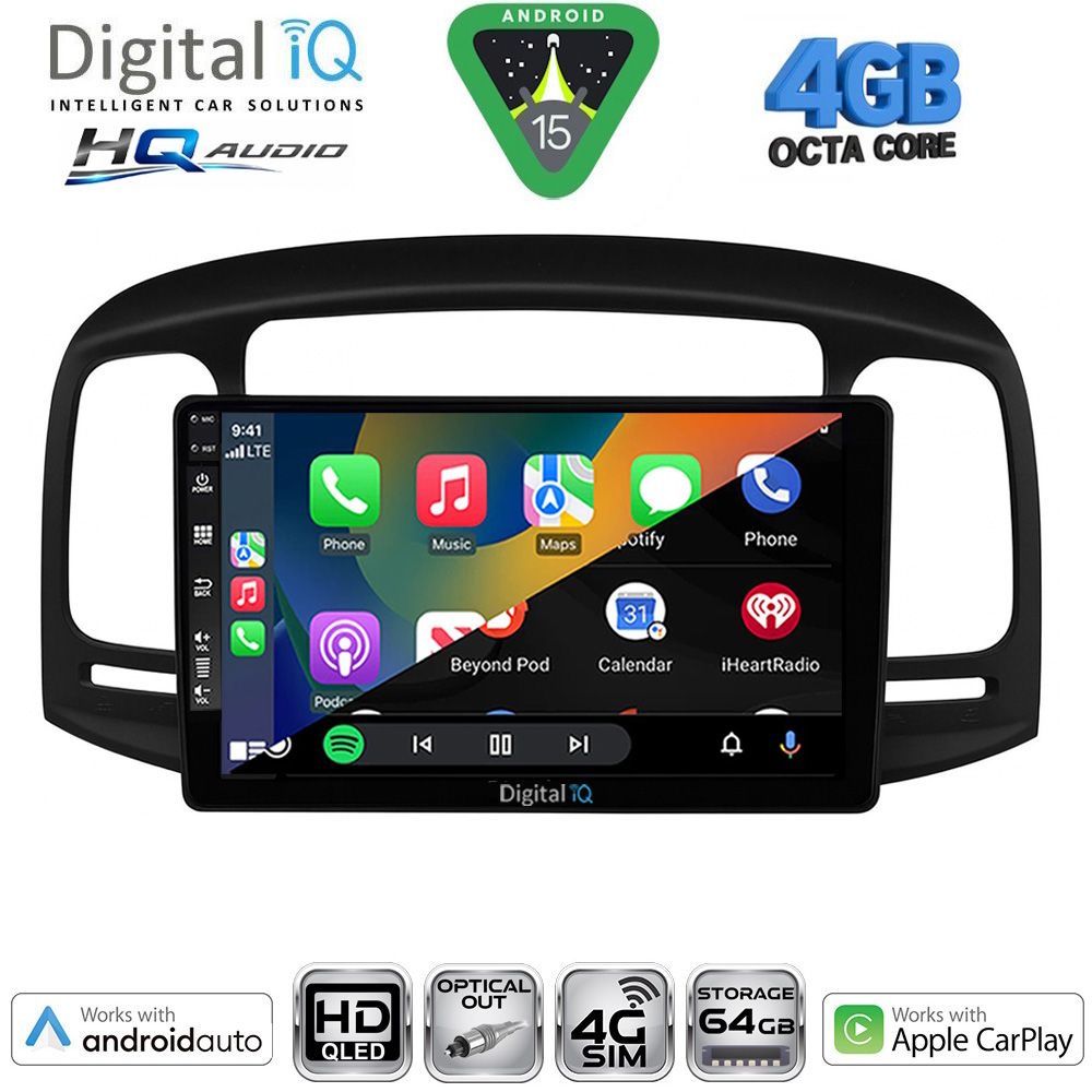 DIGITAL IQ BXK 19249BL_CPAA (9inc) MULTIMEDIA TABLET for HYUNDAI ACCENT mod. 2005-2012 (BLACK)