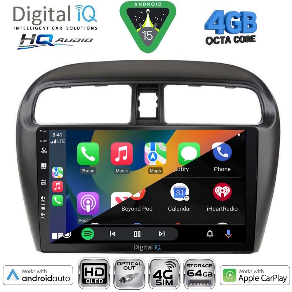 DIGITAL IQ BXK 19448_CPAA (9inc) MULTIMEDIA TABLET for MITSUBISHI SPACESTAR mod. 2013-2020