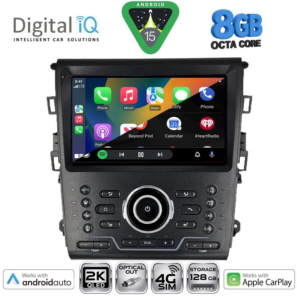 DIGITAL IQ BXK 20164_CPAA CLIMA (9inc) MULTIMEDIA TABLET for FORD MONDEO mod. 2014-2023
