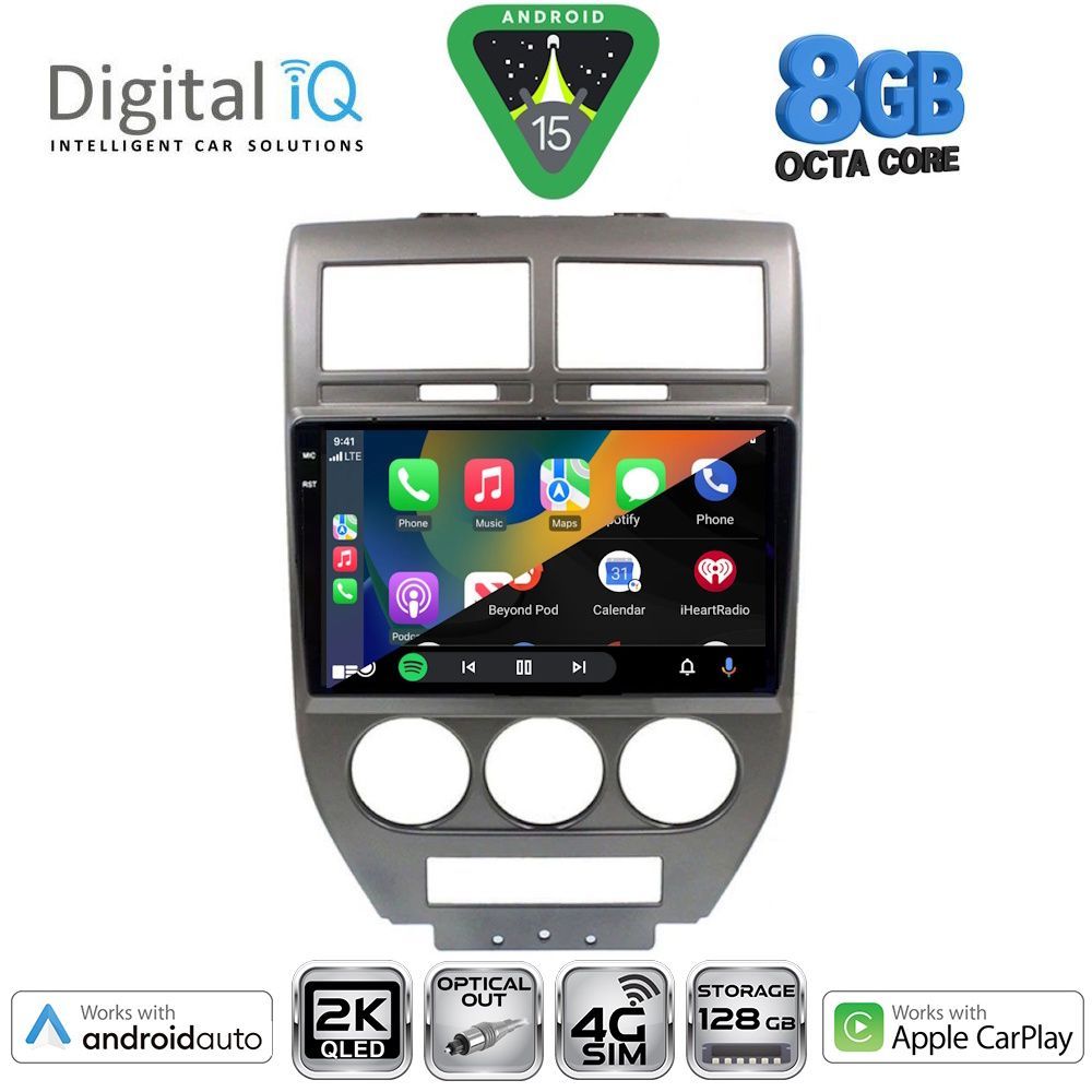 DIGITAL IQ BXK 20276_CPAA (10inc) MULTIMEDIA TABLET for JEEP COMPASS - PATRIOT mod. 2007-2016