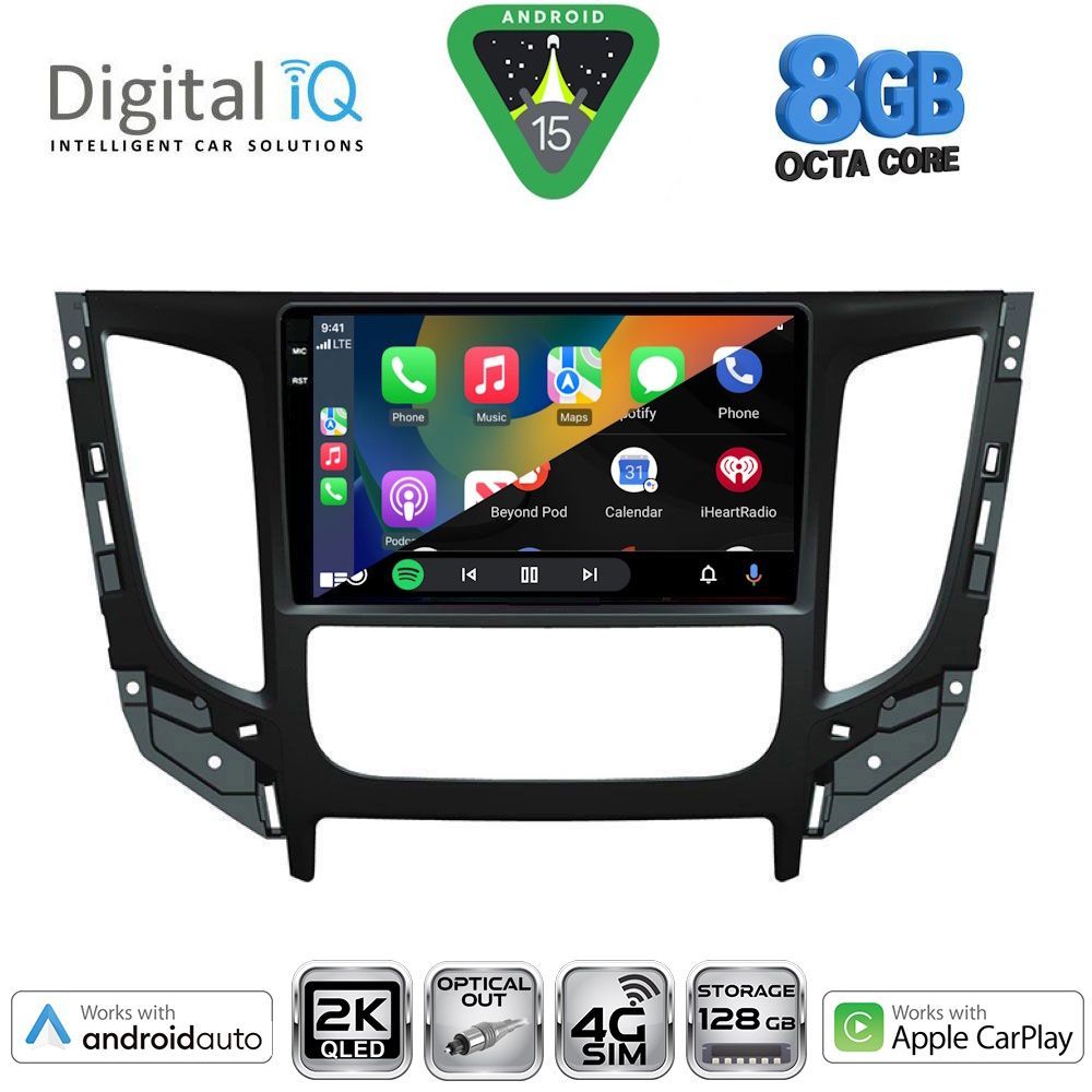 DIGITAL IQ BXK 20437_CPAA CLIMA (9inc) MULTIMEDIA TABLET for MITSUBISHI L200 mod. 2015-2019 with CLIMA