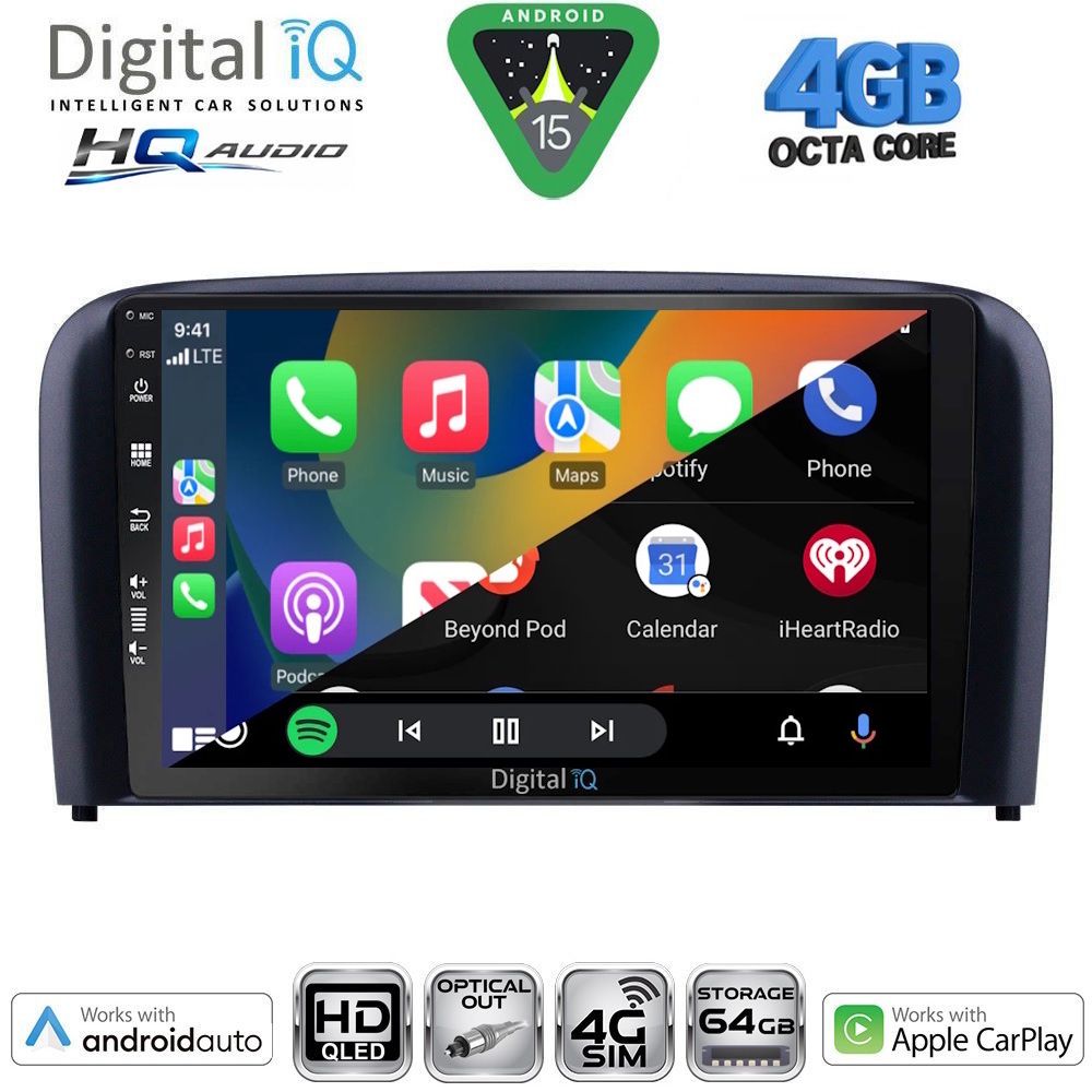 DIGITAL IQ BXK 19786_CPAA (9inc) MULTIMEDIA TABLET for VOLVO S80 mod. 1998-2006