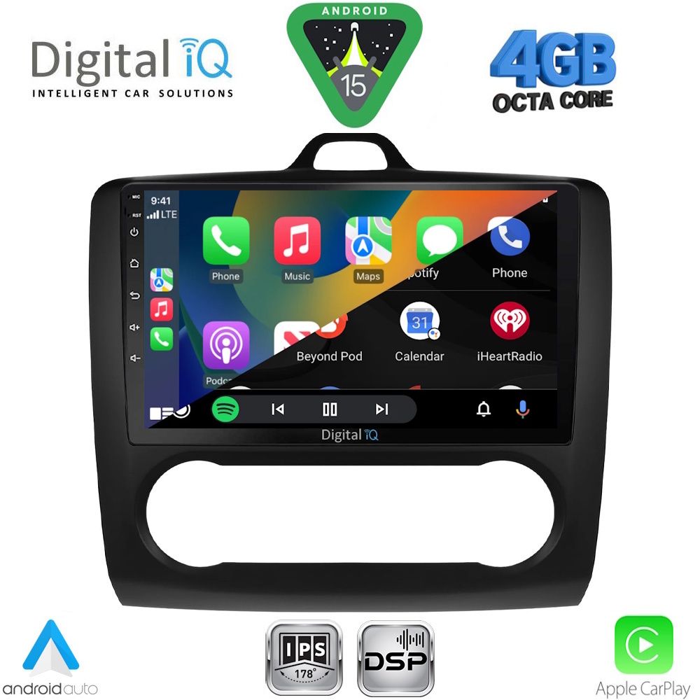 DIGITAL IQ RSG 6156BL_CPA CLIMA (9inc) MULTIMEDIA TABLET for FORD FOCUS mod. 2005-2012 (BLACK)