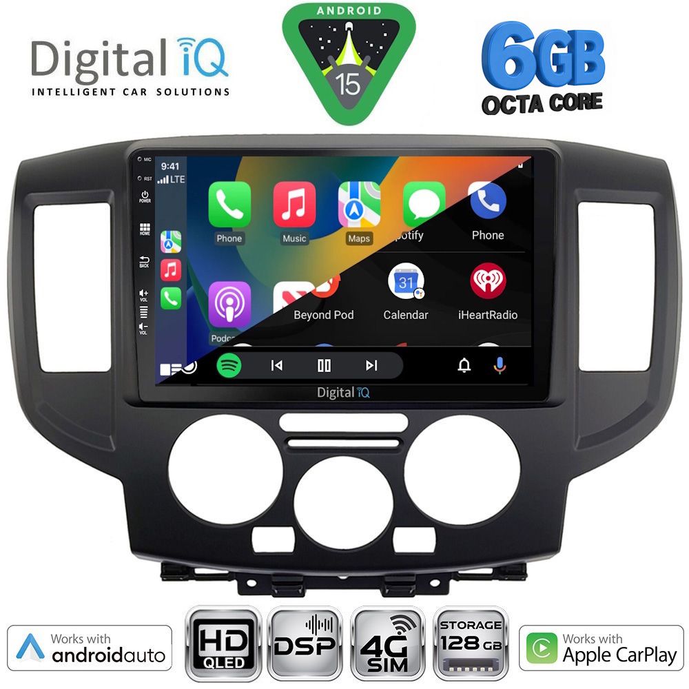 DIGITAL IQ BXF 17458BL_CPAA (9inc) MULTIMEDIA TABLET for NISSAN NV 200 mod. 2009-2020 (BLACK)