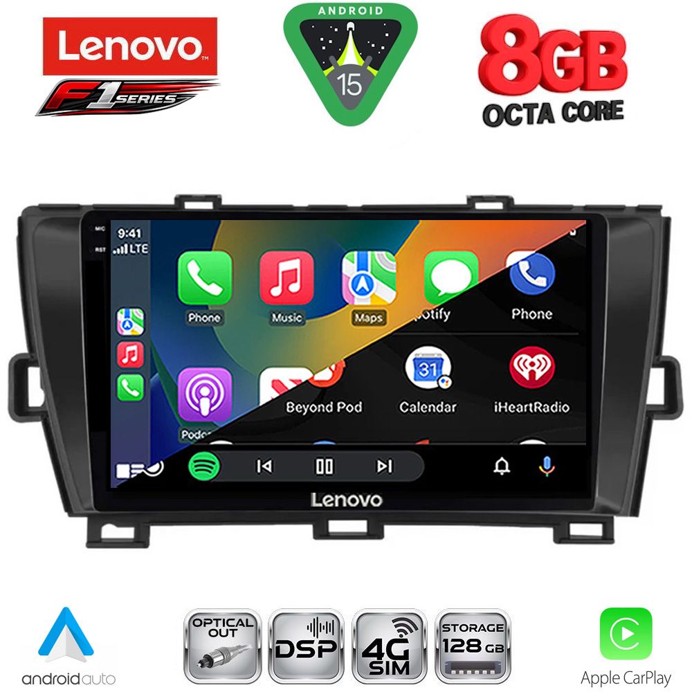 LENOVO SSR 10726BL_CPA (9inc) MULTIMEDIA TABLET for TOYOTA PRIUS mod. 2009-2015 (BLACK)