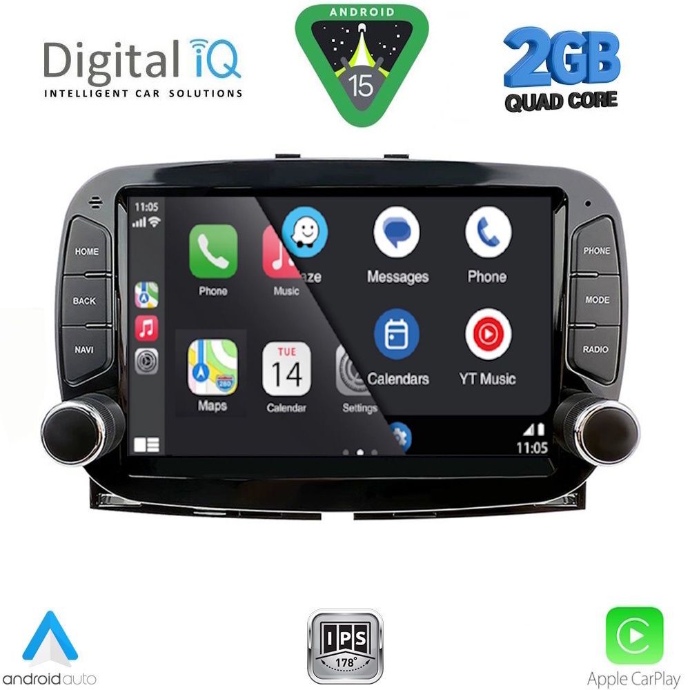 DIGITAL IQ BLD 298_CPA (7" DECK) MULTIMEDIA SYSTEM for FIAT 500 mod. 2016-2025