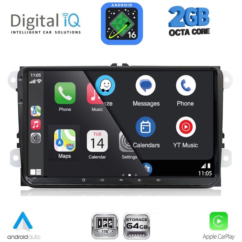 DIGITAL IQ BLE 380_CPA (9" DECK) MULTIMEDIA SYSTEM for VW - SKODA - SEAT mod. 2004-2014
